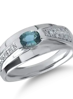 Inel din platina cu alexandrit de 0.52ct si diamante de 0.18ct