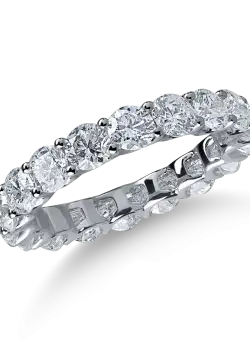 Inel eternity din aur alb cu diamante de 4.1ct