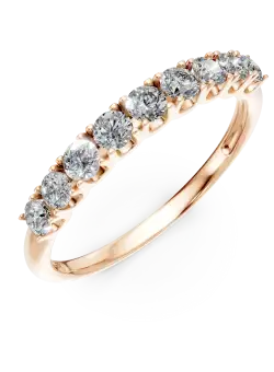 Inel semi eternity din aur roz cu diamante de 0.5ct