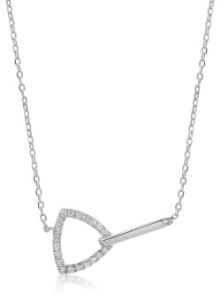 Lant cu pandantiv din aur alb cu diamante de 0.17ct