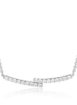 Lant cu pandantiv din aur alb de 14K cu diamante de 0.5ct