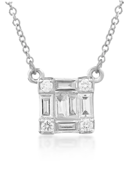 Lant cu pandantiv din aur alb de 18K cu diamante de 0.291ct