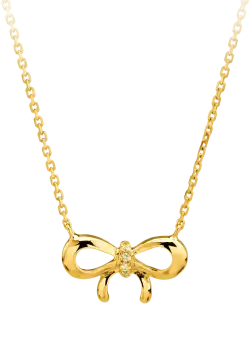 Lant cu pandantiv funda din aur galben de 18K cu diamante de 0.01ct