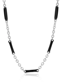 Lant din aur alb-negru de 14K