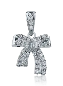 Pandantiv din aur alb cu diamante de 0.19ct