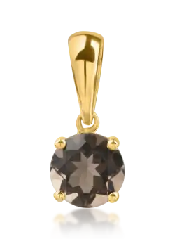 Pandantiv din aur galben cu quartz fumuriu de 0.72ct
