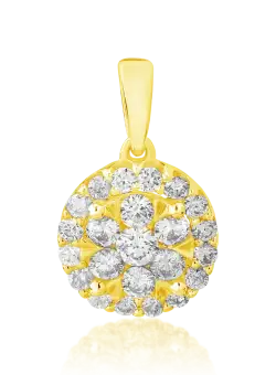 Pandantiv din aur galben de 18K cu diamante de 0.5ct