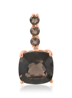 Pandantiv din aur roz cu cuart fumuriu de 5.54ct