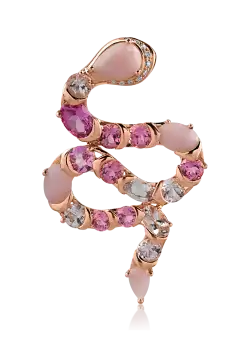 Pandantiv din aur roz cu pietre pretioase si semipretioase de 4.95ct