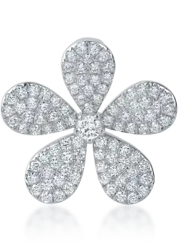 Pandantiv floare din aur alb cu diamante de 0.8ct