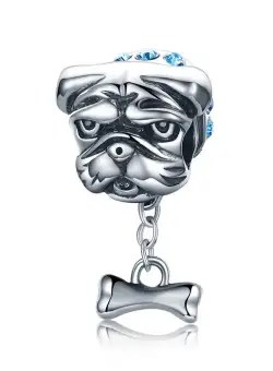 Talisman din argint French Bulldog Blue