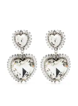 Alessandra Rich ALESSANDRA RICH Crystal heart earrings SILVER