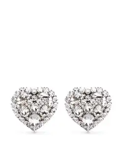 Alessandra Rich ALESSANDRA RICH Heart crystal earrings SILVER