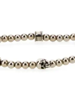 Alexander McQueen Bracelet With Beads And Skulls SILVER