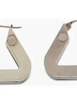 Bottega Veneta Silver Geometric Earrings Silver