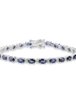 Bratara din aur alb de 18K cu safire de 8.73ct si diamante de 0.27ct