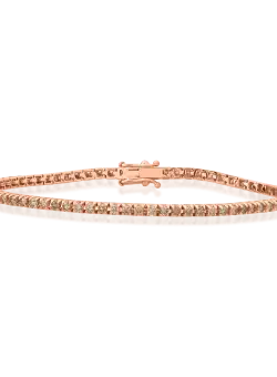 Bratara din aur roz de 18K cu diamante maro de 1.5ct
