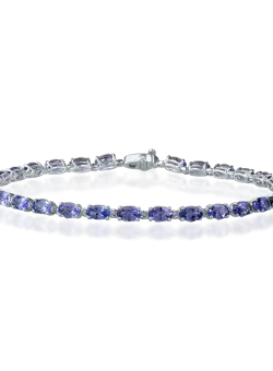 Bratara tennis din aur alb cu tanzanite de 7.1ct