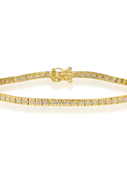 Bratara tennis din aur galben cu diamante de 1ct
