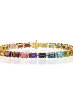 Bratara tennis din aur galben cu pietre semipretioase de 19ct