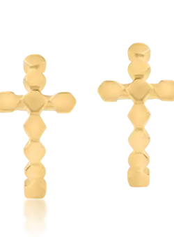 Cercei cruce din aur galben