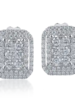 Cercei din aur alb cu diamante de 0.8ct