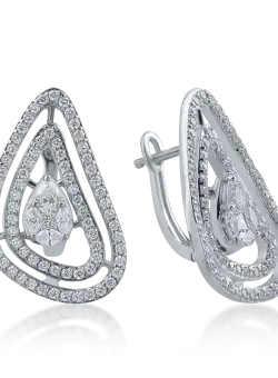 Cercei din aur alb cu diamante de 1.271ct