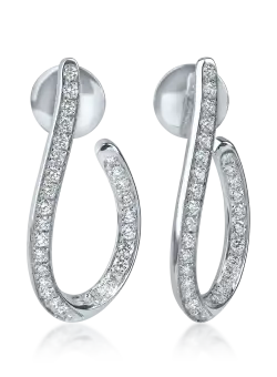 Cercei din aur alb cu diamante microsetting de 0.9ct