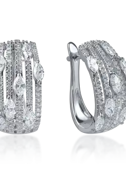 Cercei din aur alb cu diamante microsetting de 1.2ct