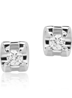 Cercei din aur alb de 18K cu diamante de 0.16ct