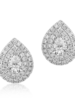 Cercei din aur alb de 18K cu diamante de 0.28ct