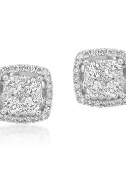 Cercei din aur alb de 18K cu diamante de 0.451ct