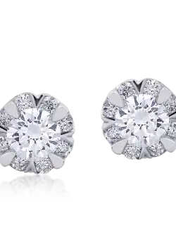 Cercei din aur alb de 18K cu diamante de 0.48ct