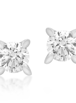 Cercei din aur alb de 18K cu diamante de 0.5ct