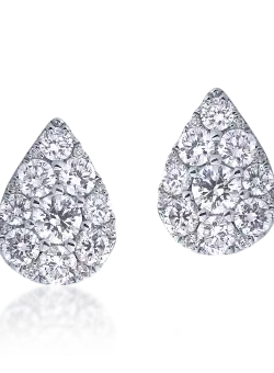Cercei din aur alb de 18K cu diamante de 0.66ct