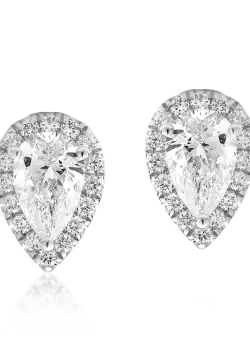 Cercei din aur alb de 18K cu diamante de 0.82ct si diamante de 0.188ct