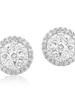 Cercei din aur alb-roz de 18K cu diamante de 0.661ct