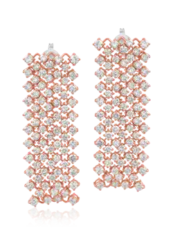 Cercei din aur alb-roz de 18K cu diamante de 4.3ct