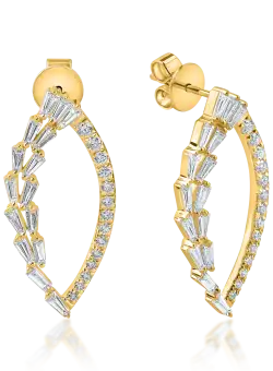 Cercei din aur galben cu diamante microsetting de 1.1ct