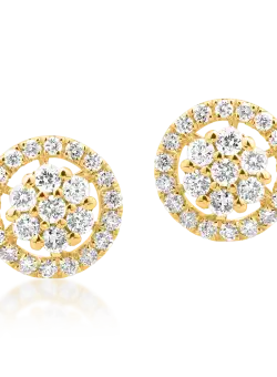 Cercei din aur galben de 14K cu diamante de 0.28ct