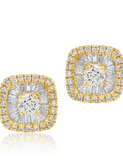 Cercei din aur galben de 18K cu diamante de 0.41ct