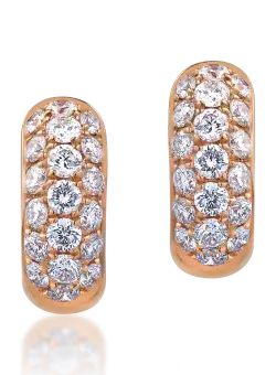 Cercei din aur roz de 18K cu diamante de 0.59ct
