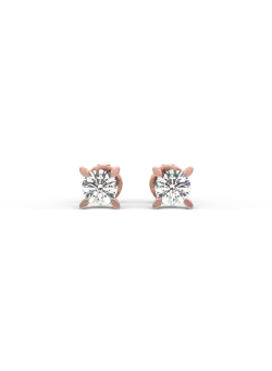 Cercei din aur roz de 18K cu diamante de 0.8ct