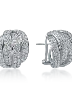 Cercei geometrici din aur alb cu diamante de 2ct