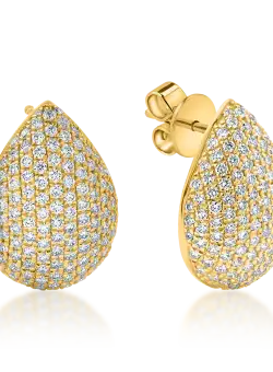 Cercei on ear din aur galben cu diamante de 1.1ct