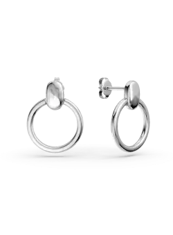 Cercei rotunzi din aur alb