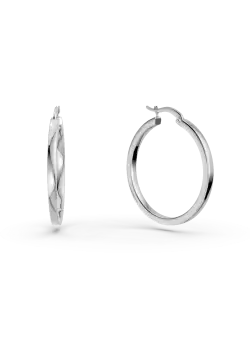 Cercei tip veriga din aur alb