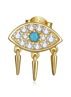 CERCEL din argint Golden Glamorous Blue Eye