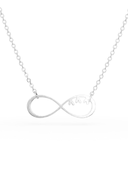 Colier cu charm infinit din aur alb