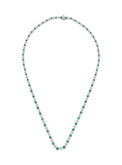 Colier din aur alb cu smaralde de 5.92ct si diamante de 2.2ct